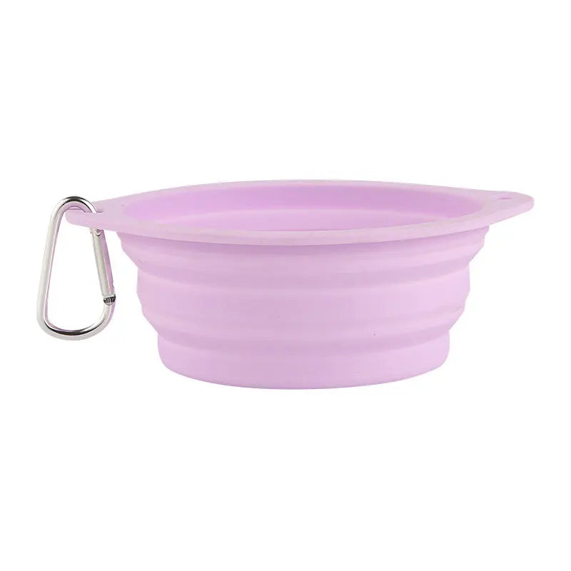 Purple - Portable Collapsible Silicone Dog Bowl