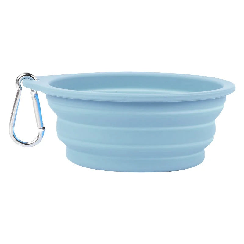 Blue - Portable Collapsible Silicone Dog Bowl